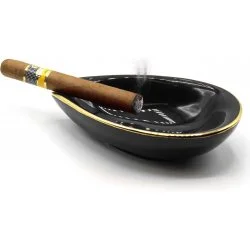 Пепельница для сигар adorini ceramic cigar ashtray leaf black