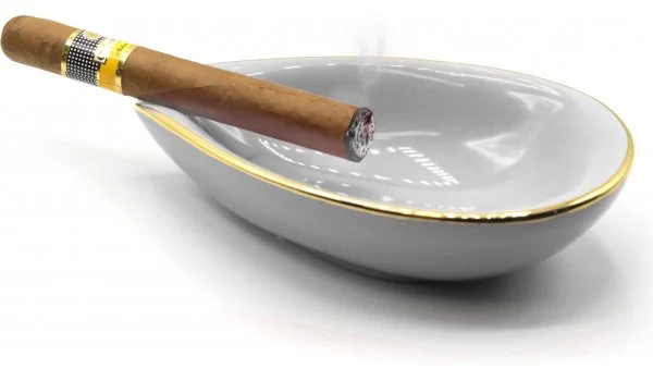 adorini Керамическая пепельница для сигар Leaf White
