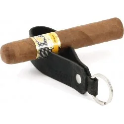 adorini Cigar &amp; Pipe Rest Leather Keychain Black