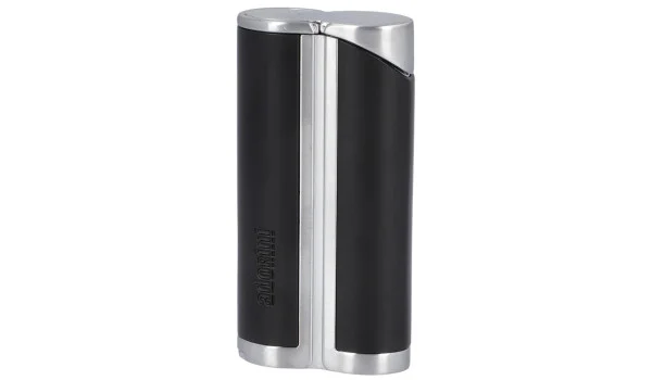 adorini Single Jet Curve Lighter Black / Satin Silver incl. Cigar Punch.