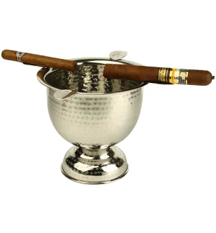 Вонючая пепельница для сигар высокая Hammered Stainless Steel