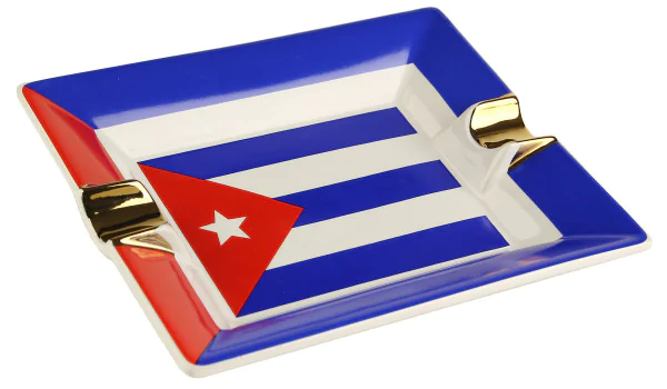 Керамическая пепельница для сигар Кубинский флаг