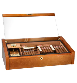 Аdorini Vega Deluxe Хьюмидор со стеклянной верхом из красного дерева Фото 16