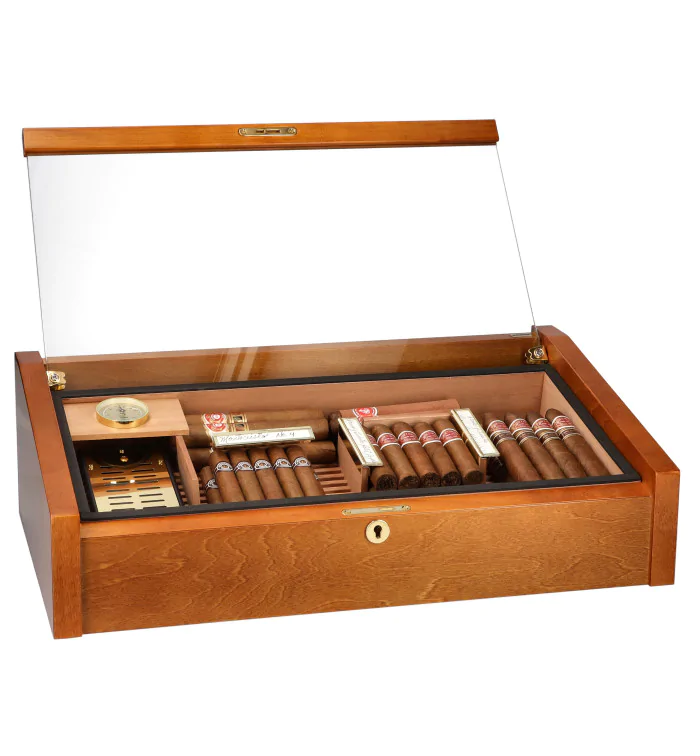 Аdorini Vega Deluxe Хьюмидор со стеклянной верхом из красного дерева Фото 16