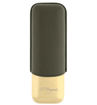 S.T. Dupont Футляр для 2 сигар хаки золотой 183269