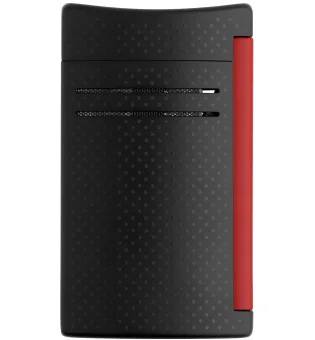 Зажигалка S.T. Dupont Maxijet, матовый черный/красный с эффектом перфорации