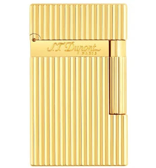 ST Dupont Ligne 2 Зажигалка, ребристая, желтое золото