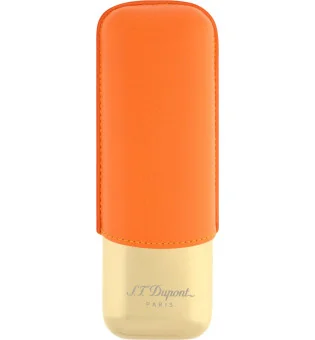 S.T. Dupont Портсигар для 2 сигар, оранжевый/золотистый 183256