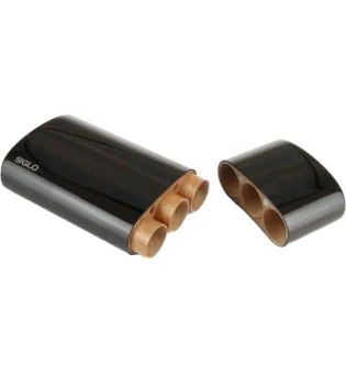 Siglo Деревянный черный футляр Corona, для 3 сигар  