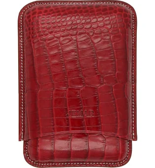 Jemar Кожаный портсигар для трех сигар Coco Red 464/3