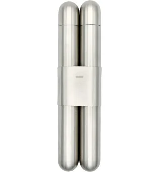 Adorini Футляр для 2 сигар, из высококачественной стали с матовым покрытием/кедр