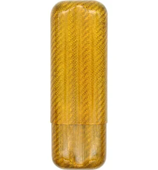 Футляр для сигар из углеродного волокна золотого цвета для 2 сигар с калибром 57