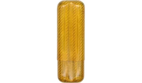 Футляр для сигар из углеродного волокна золотого цвета для 2 сигар с калибром 57 Фото 2