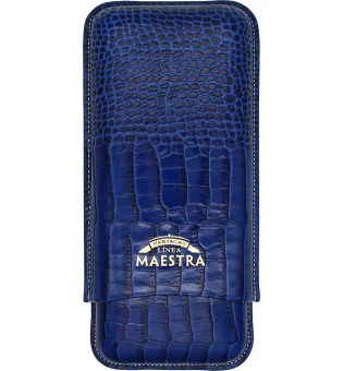Partagas Linea Maestra Кожаный футляр для 3 сигар, синий