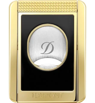 Ножницы S.T. Dupont с двумя лезвиями и подставкой для сигар, черно-золотые, 003553