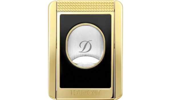 Ножницы S.T. Dupont с двумя лезвиями и подставкой для сигар, черно-золотые, 003553