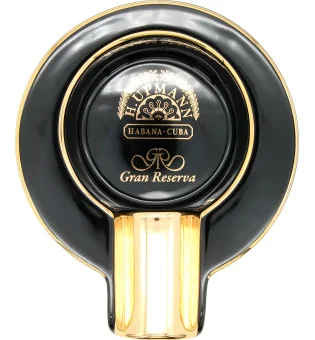 Пепельница H.Upmann, одинарная, чёрная и золотая