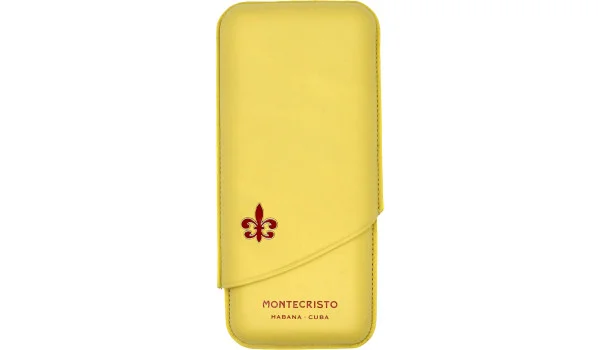 Жёлтый футляр для сигар Montecristo на 3 сигары