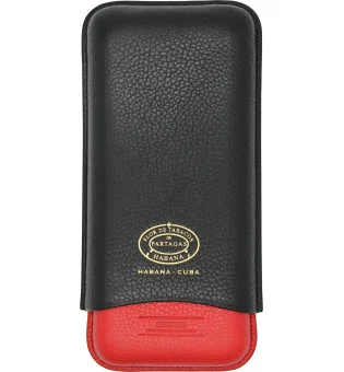 Кожаный чехол Partagas Series чёрно-красный с золотым логотипом