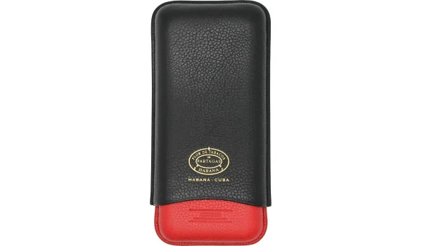Кожаный чехол Partagas Series чёрно-красный с золотым логотипом