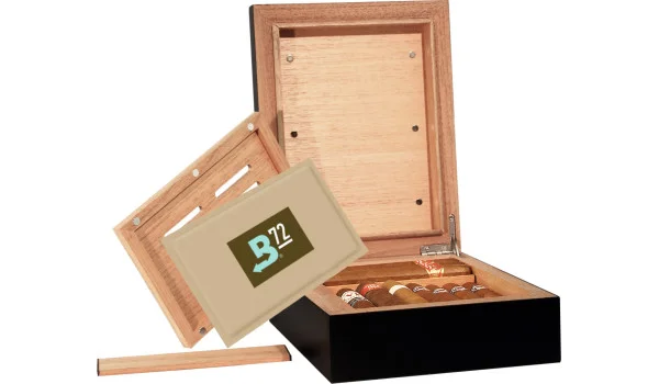 BigSmoke Humidor Mini Black с пакетом Boveda 72%